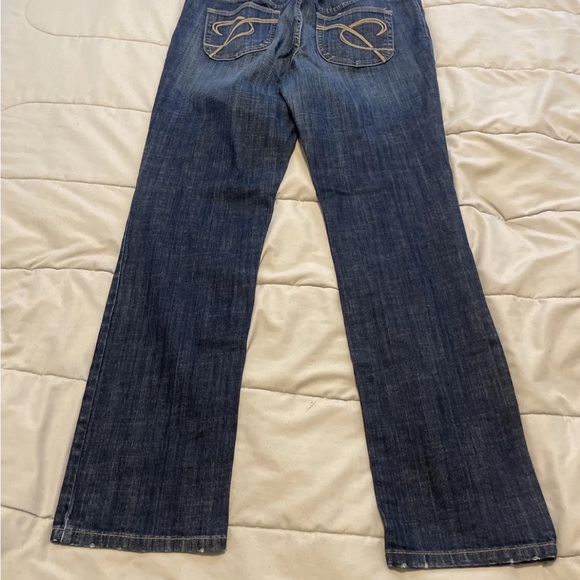 Chicos Platinum Jeans Womens Size 1 Reg Slim Tapered Mid Rise Denim Dark Blue - Picture 9 of 10